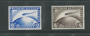 GERMANY, WEIMAR REPUBLIC # C36-37 MINT, UNHINGED, GRAF ZEPPELIN CROSSING OCEAN - Picture 1 of 2
