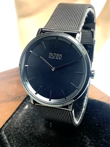 Hugo Boss Men's Watch 1513826 Quartz Skyliner Black Dial Mesh Steel Band 40mm - Picture 1 of 12