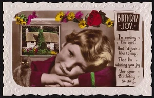 Birthday Joy Windsor Series RP Postcard - Picture 1 of 2