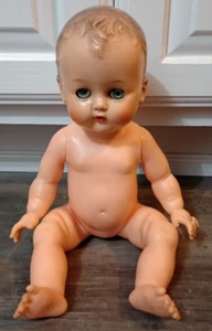 Muñeca bebé ojo dormido ideal vintage cabello moldeado 14" hecha en EE. UU. - Imagen 1 de 7