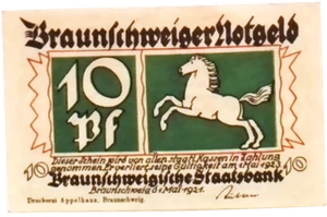 1921 Germany BRAUNSCHWEIG 10 Pnennig Notgeld / Banknote - Picture 1 of 2