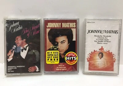 JOHNNY MATHIS This Heart Of Mine, Super Hits, 3 Cassette LOT -NEW - Image 1 of 4