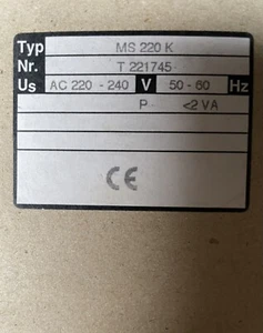 Ziehl Relè Conduttore Freddo, MS220K T221745 MS 220K Scatto Conduttore Freddo Nuovo New - Foto 1 di 2