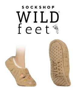 Womens Slipper Socks Fluffy Fleece Lined Footsie SOCKSHOP Wildfeet - 1 Pair Pack - Picture 1 of 7