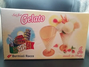 Bormioli Rocco Set Da 6 Coppe In Vetro Per Gelato Vacanze Italiane - Foto 1 di 9