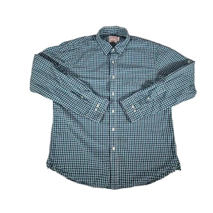 Brooks Brothers Mens XL Long Sleeve Shirt Non Iron Button Up Green Blue Plaid - Picture 1 of 10