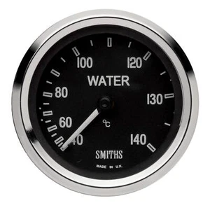 Smiths Cobra  Black Dial Face/Chrome Bezel Mechanical Water Temperature Gauge - Picture 1 of 1