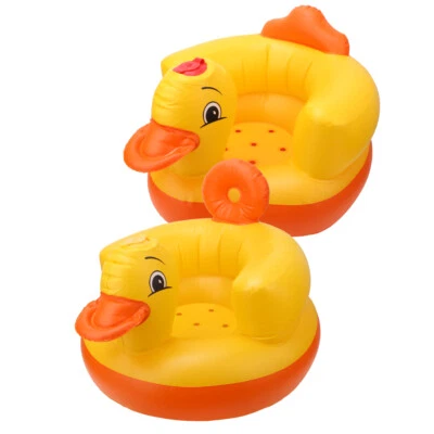 Silla inflable de pato amarillo sofá taburete de baño para bebé respaldo de seguridad 60KG DS Foto 1 de 4