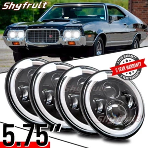 For Ford LTD Thunderbird Torino 5.75" 5-3/4"inch Black LED Headlights Hi/Lo Beam - Foto 1 di 11