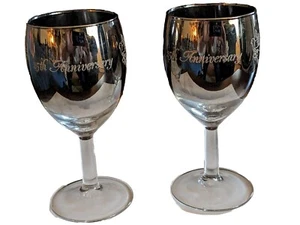 25th Anniversary 24kt. White Gold Glasses x2 - Picture 1 of 2