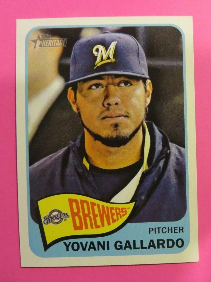 2014 Topps Heritage, Milwaukee Brewers - YOVANI GALLARDO - Mexico - Image 1 of 1