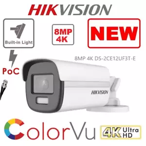 Hikvision 4K 8MP ColorVu POC Fixed Bullet Camera Model DS-2CE12UF3T-E (2.8mm) - Picture 1 of 3