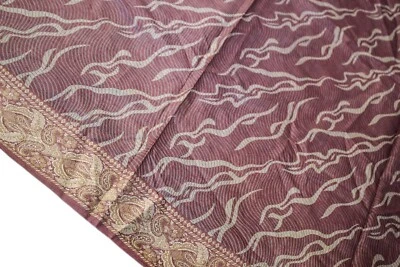 Sari de seda pura Tussar 100 % seda vintage tela india reciclada TSS2517 Foto 1 de 4