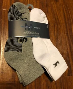 Michael Kors Herren Viertelschnitt Socken 6 Paar Kissen Mehrfarbig Größe 7-12 NEU - Bild 1 von 3