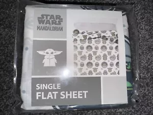 DISNEY MANDAORIAN SINGLE FLAT BED SHEET. NEW - Picture 1 of 3
