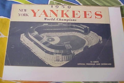1959 NY YANKEES Game Program Vs Baltimore - Yankee Stadium -  unscored (*) - Image 1 of 4