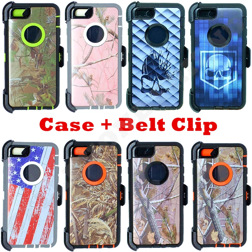For iPhone 6S Plus 6 Plus Camo Heavy Duty Case Cover with Belt Clip & Screen  - Image 1 of 4