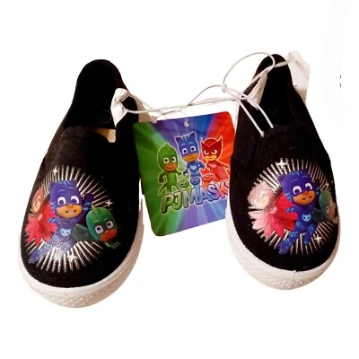 PJ Masks Niños Pequeños Niños/Niñas Lona Cubierta/Zapatos de Barco-6-Negro Sin Cordones Foto 1 de 3