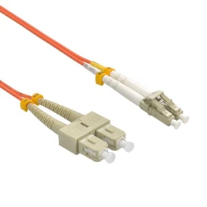 1m LC/UPC-SC/UPC OM2 Multimode Duplex OFNR 2.0mm Fiber Optic Patch Cable - Picture 1 of 1