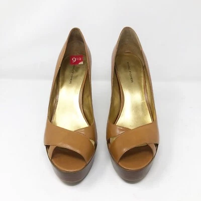 Marc Fisher Mujer Talla 9.5 Beige Tostado Tacones Mandisa Plataforma Cuero Con Caja Foto 1 de 4