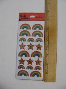 Hallmark Stickers RAINBOWS & STARS Foiled 8 Sheets NIP - Picture 1 of 2