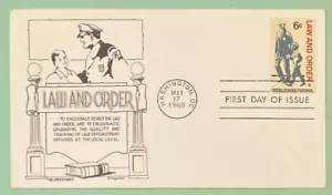 Sc 1342 6c 1968 Law & Order FDC The Aristocrats Cachet Day Lowry - Foto 1 di 2