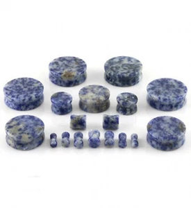 PAR-Piedra Sodalita Azul Sillín Acampanado Tapones para los Oídos Calibre 25mm/1" - Imagen 1 de 4