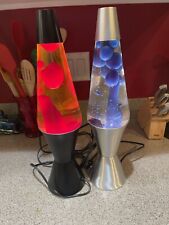 Pair Of Vintage Midnight Series Lava Lite Lava Lamps / Blue & Red Both Work!
