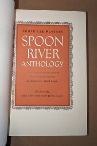 SIGNED EDGAR LEE MASTERS Spoon River Anthology Limited Editions Club 1942 HC
