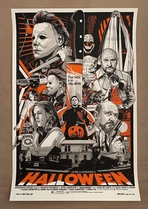 Póster de película regular Tyler Stout Halloween impresión gris materia John Carpenter - Imagen 1 de 8