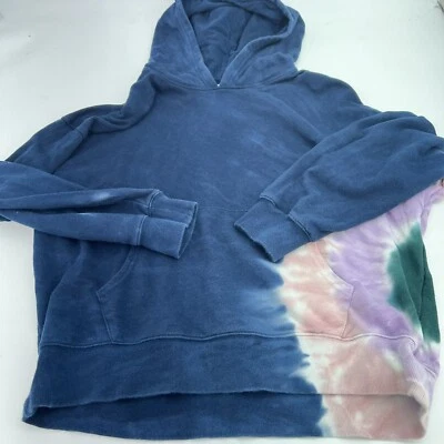Sudadera con Capucha Wild Fox Grande Para Mujer Azul Tie Dye Manga Larga Sudadera con Capucha Informal Foto 1 de 4