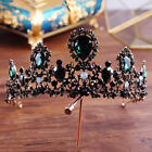 7 cm de haut tiare couronne mariage concours bal pour adultes vert émeraude noir cristal émeraude
