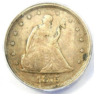1875-S Twenty Cent Coin 20C - Certified ANACS XF45 (EF45) - Rare Type Coin! - Image 1 of 4