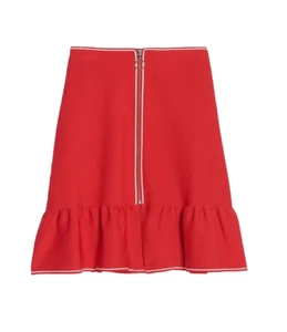 A Linie Strick Stretch Rock mit Reißverschluss Rüschen von SANDRO Paris Gr. 2 Medium - Bild 1 von 11