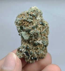 Demantoid Garnet cluster on matrix from Zagi mountains Pakistan. - Picture 1 of 9