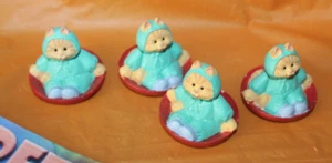 4 Pc Cameron Orange Cat Sledding  Merry Mini Keepsakes 1995 Figurine Hallmark - Picture 1 of 2