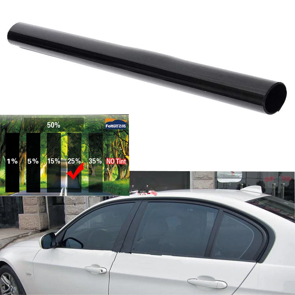 Rollo de película tinte ventana VLT vidrio universal negro 50 cm x 3 m 25 % negro Foto 1 de 1