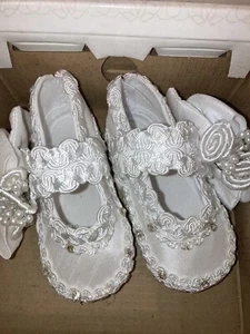 Baby Toddler Baptism Christening Shoes 4.5” Long 2” Wide - Picture 1 of 6