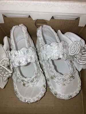 Baby Toddler Baptism Christening Shoes 4.5” Long 2” Wide - Image 1 of 4