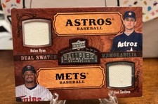 Nolan Ryan-Johan Santana 2008 Upper Deck Ballpark Dual Game Swatch Card #153 NM