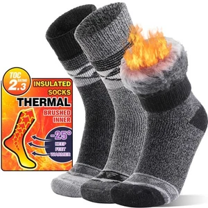 Heated Thermal Socks for Men Women Winter Warm Thick Insulated Ski Boot Work ... - Picture 1 of 6