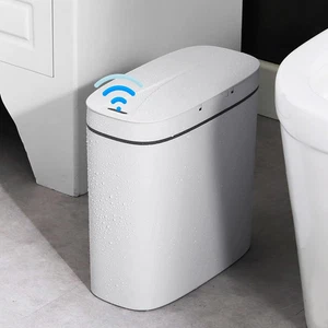 Sensore Bagno Pattumiera Automatica Con Coperchio, 13L Pattumiera Senza Contatto - Foto 1 di 12