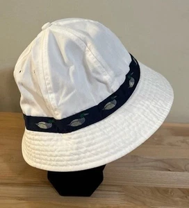 Vtg "We Cover The World" Kids Large White Sun Hat Bucket Hat Mallard Duck Print - Picture 1 of 6