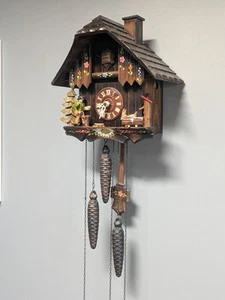 Rare musical Cuckoo Clock Black Forest German Anton Schneider With 4 Autonomons - Picture 1 of 15