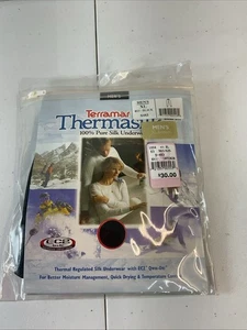 Nuovo Terramar Thermasilk Uomo XL Pantalone Nero 100% Seta Termico Intimo Ec2 dri - Foto 1 di 5