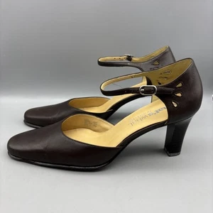 What’s What by Aerosols Pump Women’s 6.5 M Comfort Ankle Strap Brown Leather - Picture 1 of 13