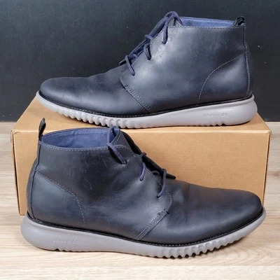 Ботинки чукка Cole Haan 2.ZeroGrand мужские размер 11,5 M темно-синие серые кожа C27047 - Изображение 1 из 4