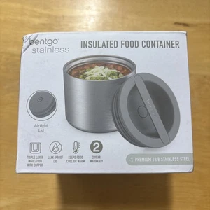 Bentgo Stainless Insulated Food Container Leak-Proof Holds 2.4 Cups NIB Gray - Picture 1 of 7