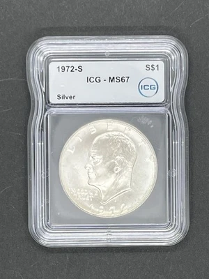 1972-S Eisenhower $1 Silver 40% MS67 ICG - Image 1 of 2