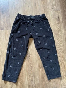 Pantalones de chándal Desigual negros de pana con patrón de calavera cintura elástica talla S - Imagen 1 de 8